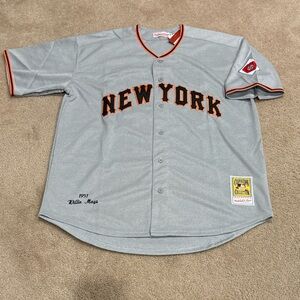 Willie Mays New York Giants Jersey Mens XL NWT 1951 Road Gray Retro